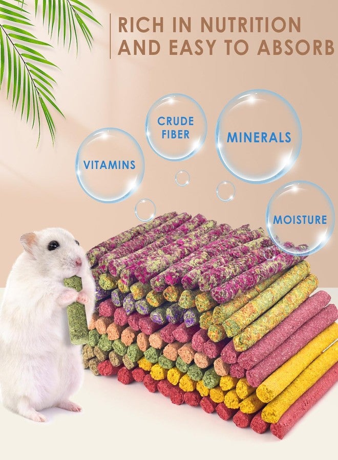 Bissap 108PCS Rabbit Chew Sticks, Mix Natural Timothy Hay Oat Carrot Beet Rose Dahlberg Daisy Myosotis Pumpkin Strawberry Bunny Chews Toy Treat for Chinchilla Guinea Pig Hamster Small Pet Molar Snack - Image 3